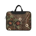 thumbnail image 2 of YFYANG 14 inch Universal Laptop Bag Oxford Cloth Laptop Sleeve, Multi-functional Brown Abstract Vintage Floral Notebook Computer Messenger Bag Handbag, 2 of 8