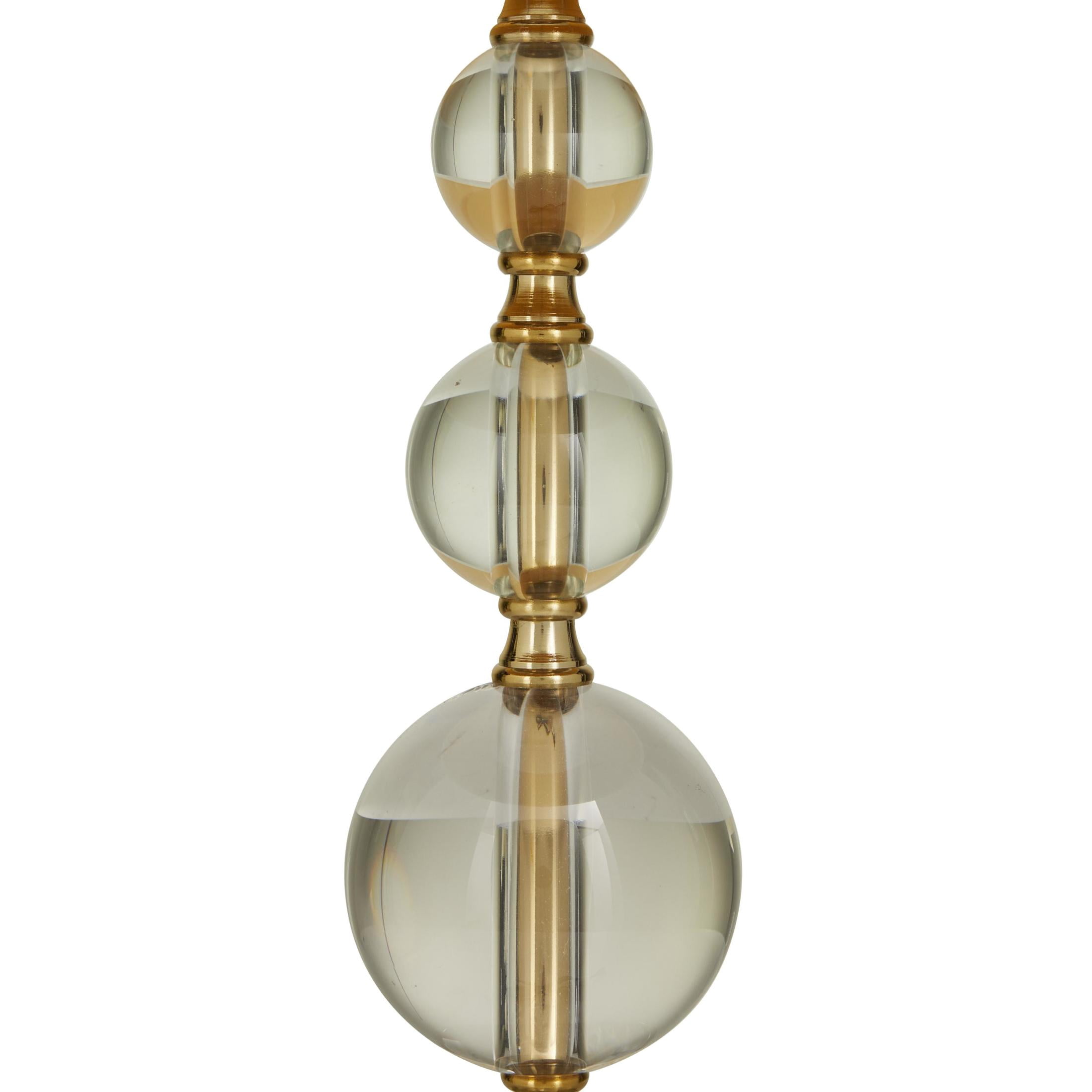 CosmoLiving by Cosmopolitan 27" Orbs Style Base Gold Table Lamp with Cream Velvet Shade