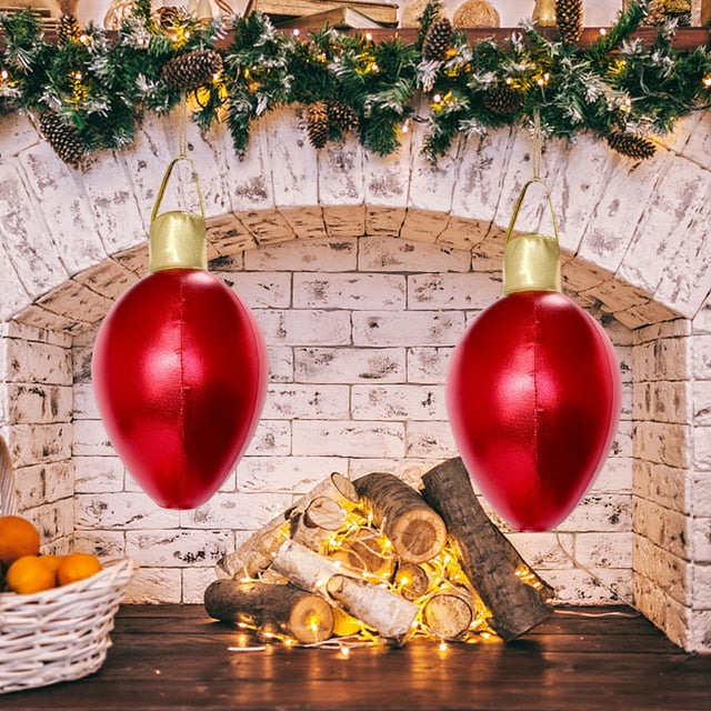 Fasiaou Christmas Decoration Ball Outdoor Christmas Inflatable Decorated Ball Pvc Inflatable Christmas Ball Christmas Tree Decorations, Christmas Gift Ideas for Family(Red)