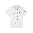 thumbnail image 4 of Manyakai Unisex Professional Chef Jacket Short Sleeve Classic Cooking Coat Restaurant Kitchen Uniform #01White L, 4 of 7