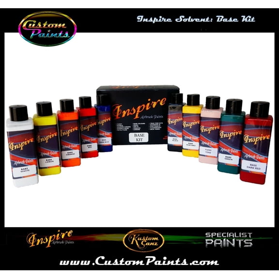 INSPIRE AIRBRUSH BASE KIT (Solvent), CUSTOM PAINT, ARTIST, HOT ROD, MOTORCYCLE
