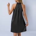 thumbnail image 5 of PNTUTB Women's Fashion Solid Color Satin Sleeveless Halter Neck Dress for Parties,Events,and Weddings, 5 of 6