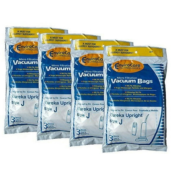 12 Compatible with Eureka Allergy Style J Vacuum Bags, Athena, Boss Power Upright, Limited Editi