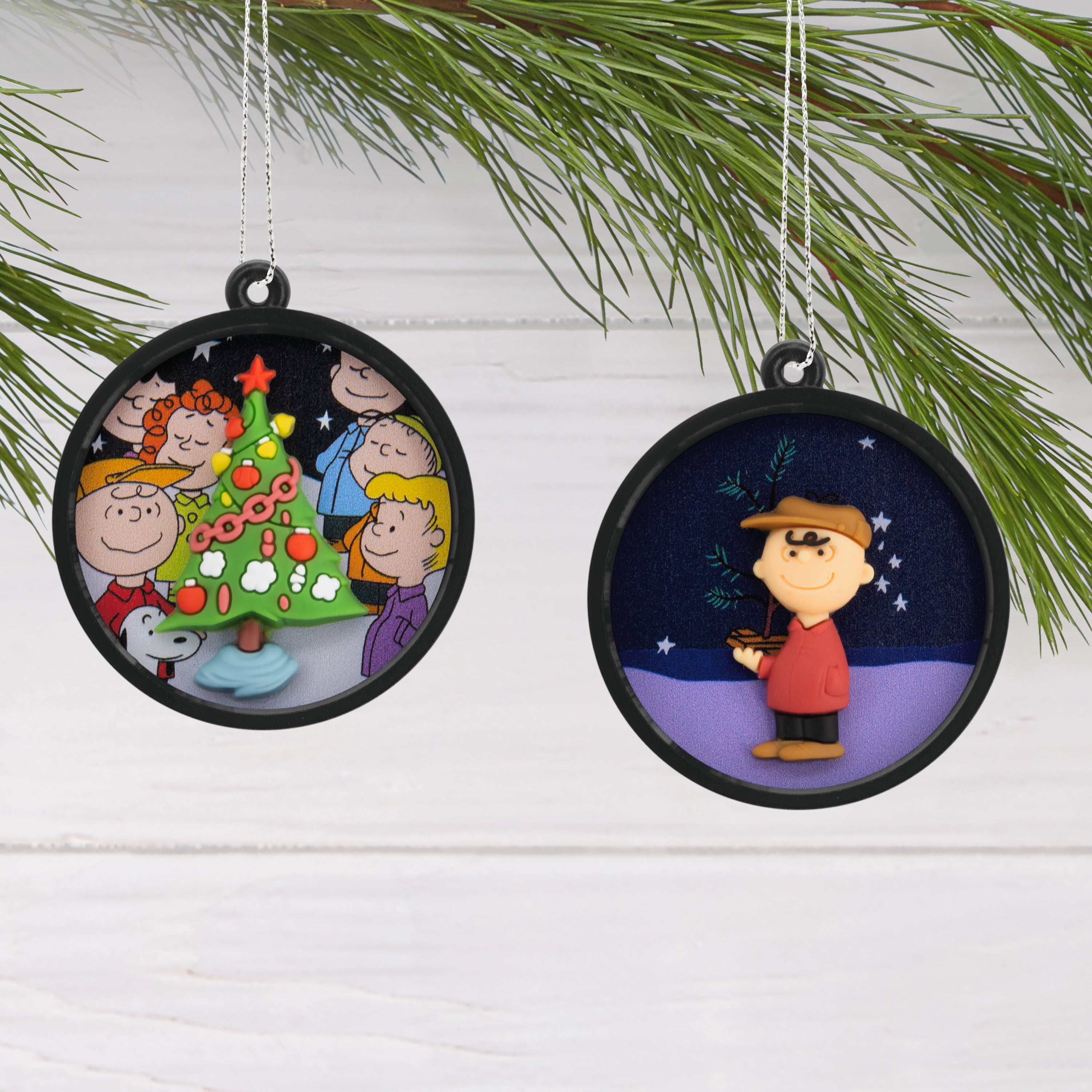 Hallmark Peanuts Scenes Mini Christmas Ornaments, Shatterproof, Set of 4