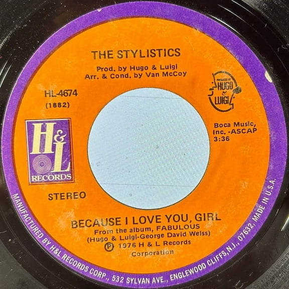 The Stylistics – Because I Love You, Girl / You Are (7" 45RPM Vinyl) (New)