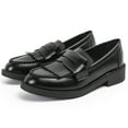 thumbnail image 2 of DADAWEN Women's Loafers Tassel Platform Oxford Dress Shoes Slip-on with Round Toe Black 7 US, 2 of 7