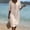*Beige, variant on ClodeEU Women's V Neck Button Ruff Short Sleeve Midi Dress,Solid Color Casual Summer Dress Beige,Women's Plus L