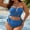 Blue, variant on Odbmxy Halter Two Piece Swimsuit for Women Bandeau Womens Bathing Suits Plus Size High Waist Lace up Party Swimwear,Black 3XL