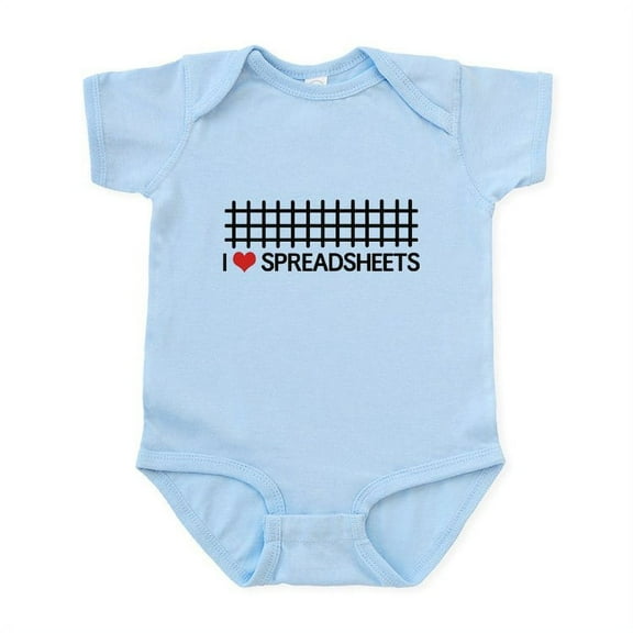 CafePress - I Love Spreadsheets Body Suit - Baby Light Bodysuit, Size Newborn - 24 Months