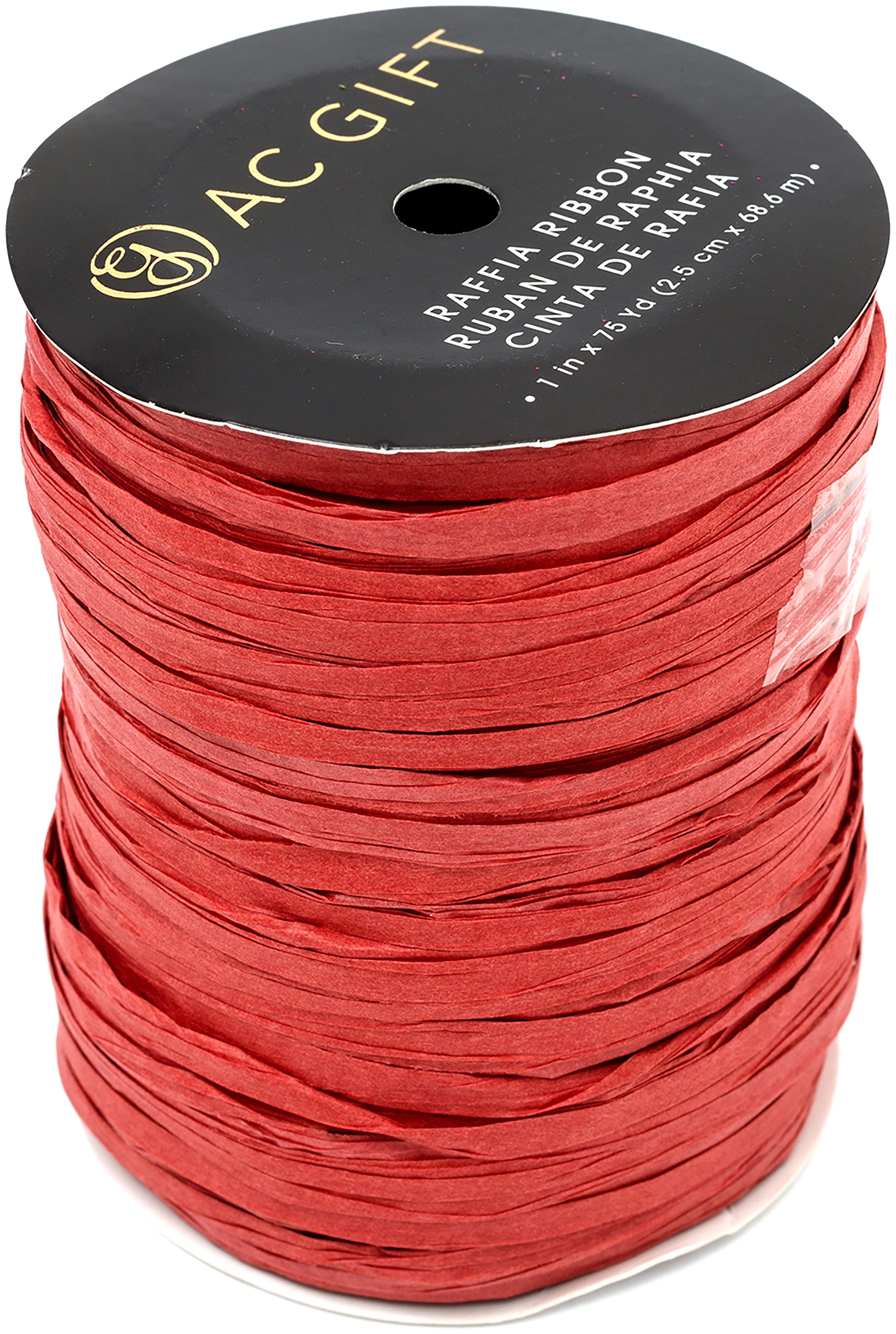 Raffia Ribbon 1"X75ydRed