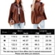 thumbnail image 2 of Chaqueta tipo camisa de cuero sintético para mujer, abrigo largo con botones, ropa de calle de otoño Ygjytge Marrón T XL para Mujer, 2 of 8