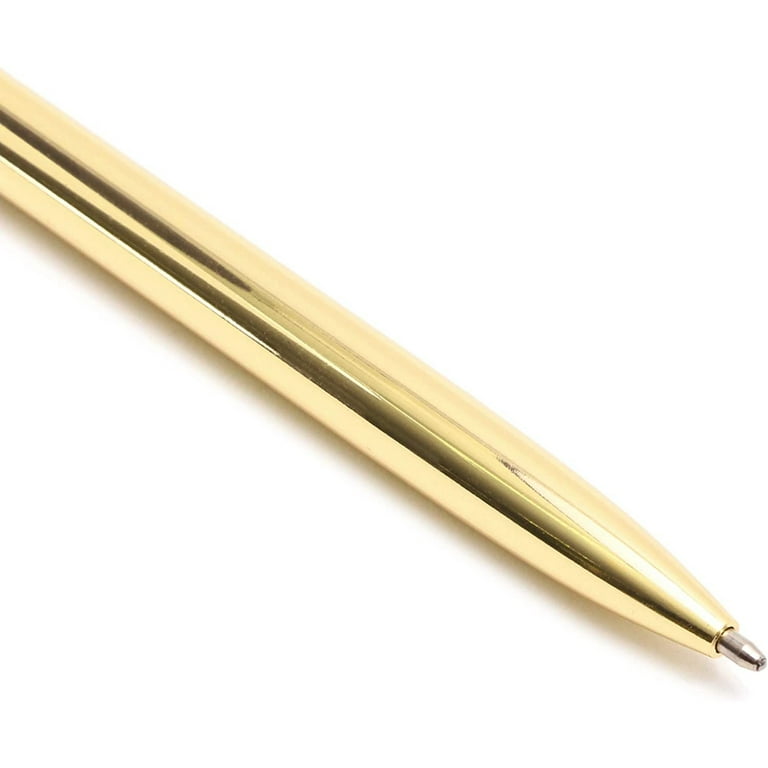 12 Pack Gold Ballpoint Pens for Wedding Guest Book, Bulk Office Supplies,  Black Ink, 1mm Medium Point (Metallic, 6.4 In)