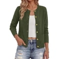 thumbnail image 6 of BTFBM Cardigan Sweaters for Wome Fall Clothes Long Sleeve Button Down Open Front Soft Knit Lightweight Sweater, 6 of 7