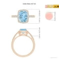 thumbnail image 4 of ANGARA Natural Rectangular Cushion 1.85 ct Aquamarine Halo Engagement Ring in 14K Rose Gold for Women (Size-9x7mm) | March Birthstone, Anniversary, Jewelry Gift for Women | Natural Aquamarine Ring, 4 of 8