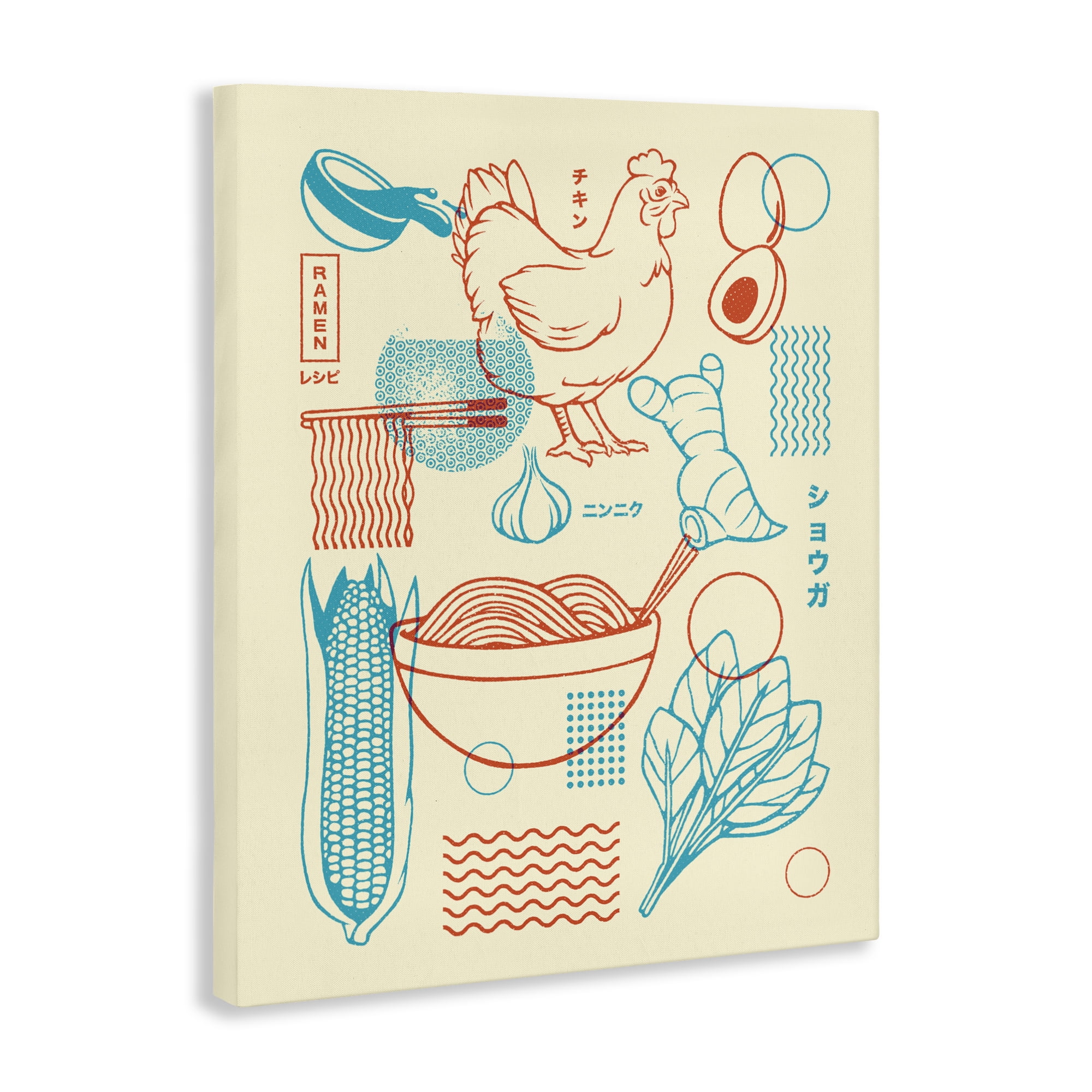Stupell Industries Minimalist Ramen Ingredients Canvas Wall Art, design by Tobe Fonseca