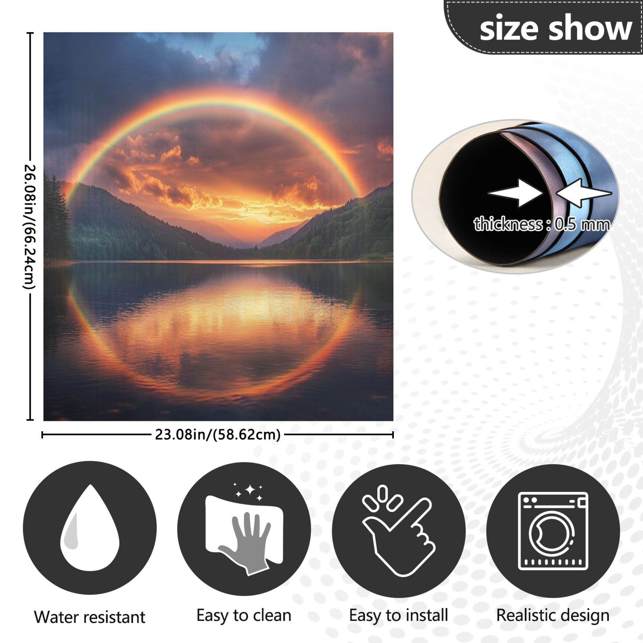 Dishwasher Magnetic Sticker 23x26 Inch Refrigerator Magnetic Sticker Washing Machine Magnetic Sticker Kitchen Panel Magnetic Sticker Home Decor Super Cool Rainbow