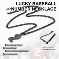 thumbnail image 4 of KeyStyle Number Pendant Necklace for Men Baseball Necklace Black Plated Athlete Sports Chain Necklace Anniversary Gifts Jewelry for Men, 4 of 10