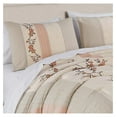 thumbnail image 4 of Everly California King Bed in a Bag 7-Pieces Luxury Blush Taupe Cherry Blossom Floral Embroidery Comforter Set with Sheets All Season Bedding Set, California King, 4 of 9