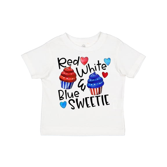 Inktastic 4th of July Red, White and Blue Sweetie Cupcakes and Stars Boys or Girls Toddler T-Shirt