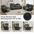 thumbnail image 4 of Power Zero Gravity Recliner Sofa with Wireless Charger,USB/Type C Ports,LED Light,Cup Holder,Dual Recliners,Faux Leather Electric Reclining Couch,for Living Room 3 Seater Gray, 4 of 8
