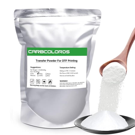 DTF Transfer Powder – Hot Melt Adhesive Powder for Direct to Film Printing, Fine Grain Heat Transfer Powder for Inkjet DTF, Works with PET Film & DTF Ink,White DTF Powder