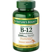 Nature's Bounty Methylcobalamin Vitamin B-12 2500 mcg 300 Quick Dissolve Tablets
