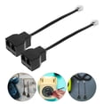 thumbnail image 3 of Miangastore 2Pcs Rj11 Adapter Telephone Line Adapter Telephone Splitter Adapters Telephone Supplies, 3 of 8