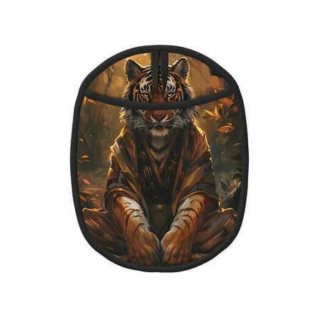 

Qekee Tiger In The Fallen Leaf Forest Pattern Silicone Pot Holders Oven Mitts Heat Resistant Hot Pads Non Slip Pot Holder Towel Cloth Interior Lining