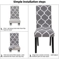 thumbnail image 6 of Dining Room Chair Slicovers Stretch Chair Covers for Dining Room Parsons Chair Slipcover Kitchen Chair Covers (Set of 4, Gray/White), 6 of 6