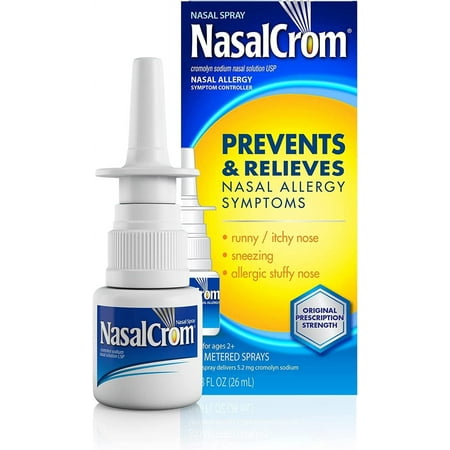 NasalCrom Nasal Spray Allergy Symptom Controller, 200 Metered Sprays, 0.88 FL OZ, Pack of 4