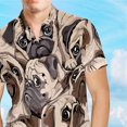 thumbnail image 3 of Camisa con estampado floral, manga corta, fresca, con botones, blusa cómoda de moda para hombres, 3 of 5