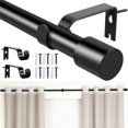 thumbnail image 1 of 2pcs Curtain Rod Bracket Extendable Curtain Poles,No Drill Curtain Holder with Cap Finials Tap Right Into Window Frame Quick Hang for Bedroom Kitchen Window Valance Decoration, 1 of 8