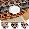 thumbnail image 4 of 44Inch Boho Chic Floral Round Tablecloth with Elastic Hem, Stretchable Cover Fits 38"-42" Tables, Wrinkle Resistant Decor, 4 of 7