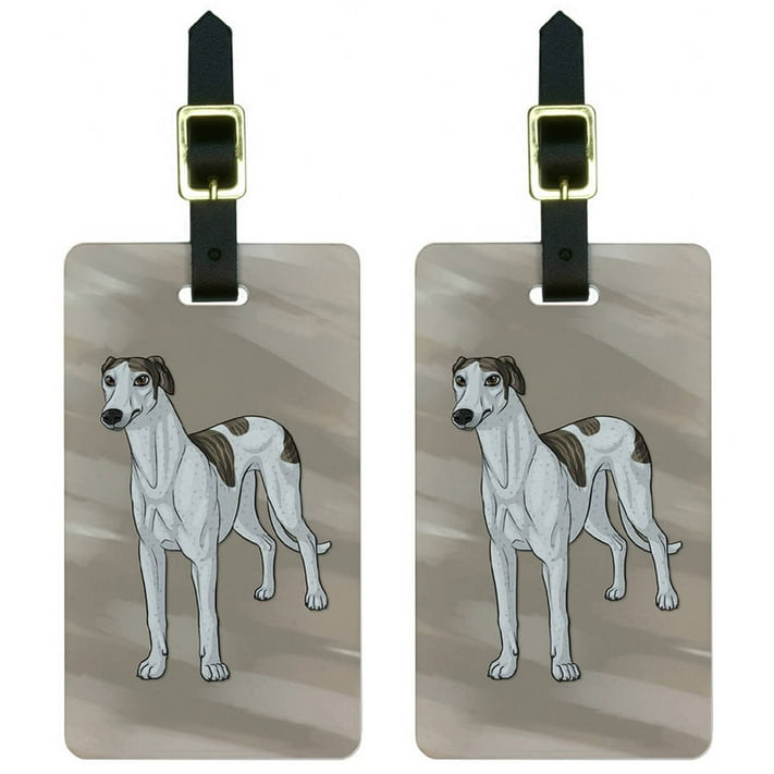 Greyhound Dog Pet Luggage Tags Suitcase CarryOn ID, Set of 2