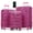 Fuchsia, variant on Luggage Set of 3, 20-inch with USB Port, Airline Certified Carry-on Luggage , ABS+PC Hard Shell Luggage with Spinner Wheels,Fuchsia Leopard Print