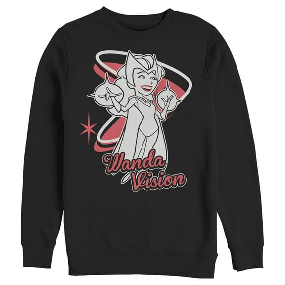 Men's Marvel WandaVision Animated Wanda Sweatshirt Black 3X Large