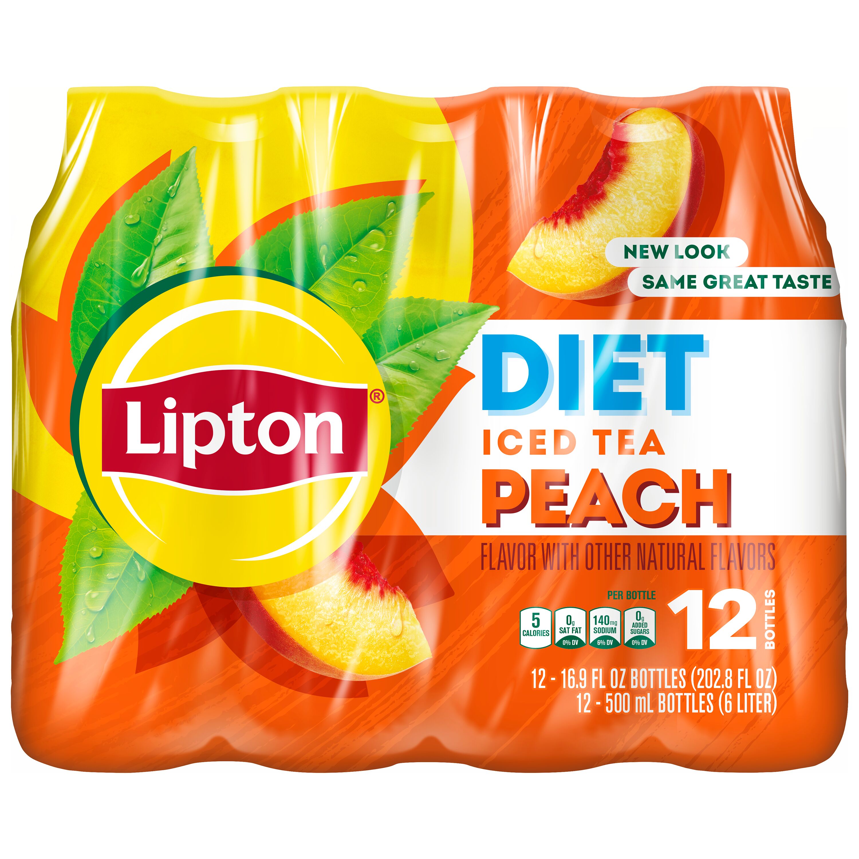 Lipton Diet Peach Iced Tea, 16.9 fl oz, 12 Pack Bottles - image 2 of 6