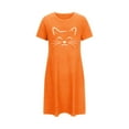thumbnail image 4 of WJHWSX Womens Nightgown,Nightgowns for Women,Soft,Easy Care,Printed,Orange,M(US:6), 4 of 5