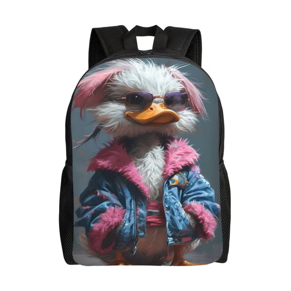 Honeii Lady Duck Print Laptop Backpack for Work, College, Travel, Daily Backpacks for Men Women, Sport Rucksack,Computer Bag