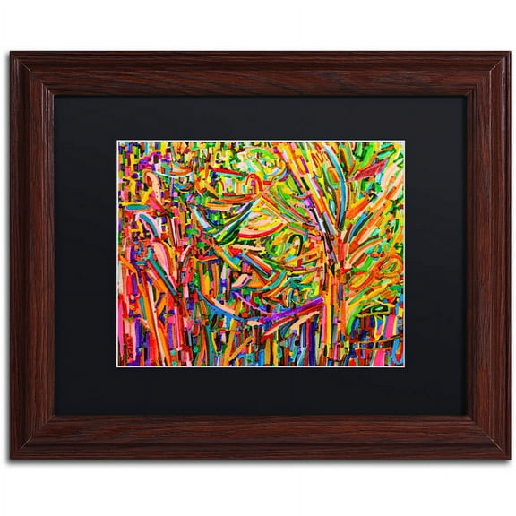 Trademark Fine Art "Evergreens" Canvas Art by Josh Byer, Black Matte, Wood Frame