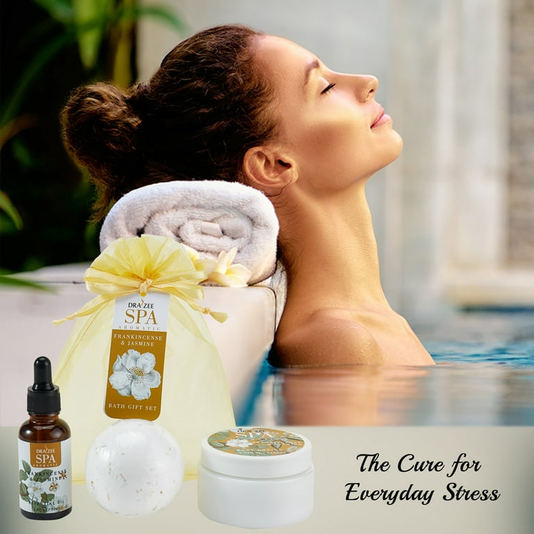Draizee Bath Gift Set for Girls and Women w Jasmine Fragrance 3 Pieces Luxury Skin Care Set Includes Body Lotion