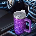 thumbnail image 6 of 40oz Tumbler with Handle and Straw, Vacuum Insulated Stainless Steel Travel Mug, Fits Car Cup Holder, Diamond Sequins Print, 6 of 6
