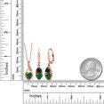 thumbnail image 2 of Gem Stone King 18K Rose Gold Plated Silver Green Nano Emerald and Black Onyx Pendant Earrings Set for Women (3.12 Cttw, Gemstone May Birthstone, with 18 inch Chain), 2 of 4