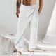 thumbnail image 1 of Pantalones largos de moda para hombre, casuales, de color sólido, con cintura elástica, rectos, con pierna de cuerno, pantalones largos de poliéster para hombre., 1 of 6