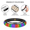 thumbnail image 4 of Susaid Glitter Rainbow Print Elastic Car Steering Wheel Cover, 15 Inches Breathable Vehicle Steer Wheel Protector, Universal for SUV, Truck, 4 of 6