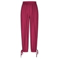 thumbnail image 5 of Harem Pants Women Spring Summer Elastic Waist Loose Fit Lightweight Beach Pants Trousers with Pockets, 5 of 8