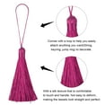 thumbnail image 3 of Uxcell 6.5" Silky Bookmark Tassels with Loop for DIY Craft Accessory, 8Pack Rose Red, 3 of 5