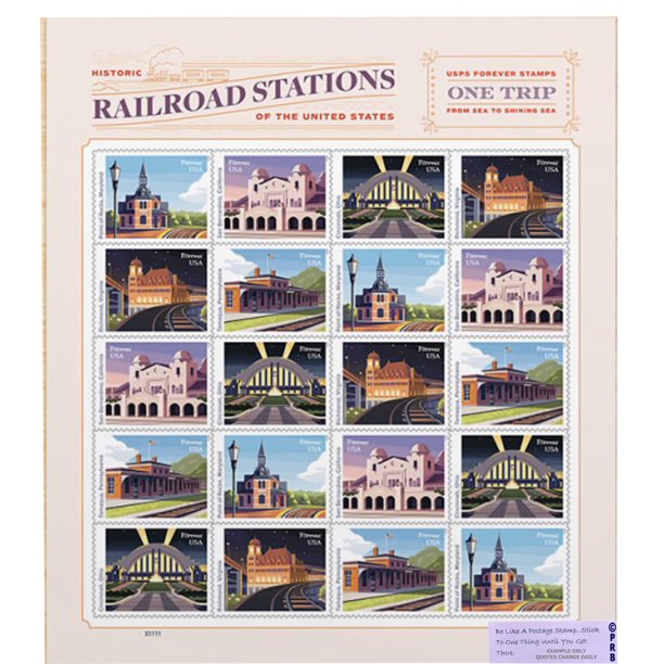Railroad Stations USPS Forever Postage Stamp 1 Sheet of 20 US First