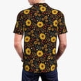 thumbnail image 3 of Balery Sunflowers Leaves Printed Men’s Short Sleeve Polo Shirt, Midweight Men's Shirt,Golf Polo shirts -XX-Large, 3 of 8