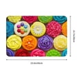 thumbnail image 3 of Fotbe Extra Durable Door Mat - Dirt Trapping Outdoor Welcome Mats - Non-Slip Outdoor Door Mats - Low Profile Front Door Mat - Indoor (16" x 24", Brightly Colored Cupcakes ), 3 of 9
